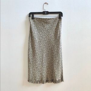 Valentino suede leather woven skirt